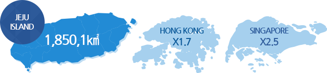 JEJU ISLAND 1,850,1㎢, HONG KONG ×1.7, SINGAPORE ×2.5