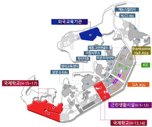 영어교육도시유치대상 및 잔여용지 현황